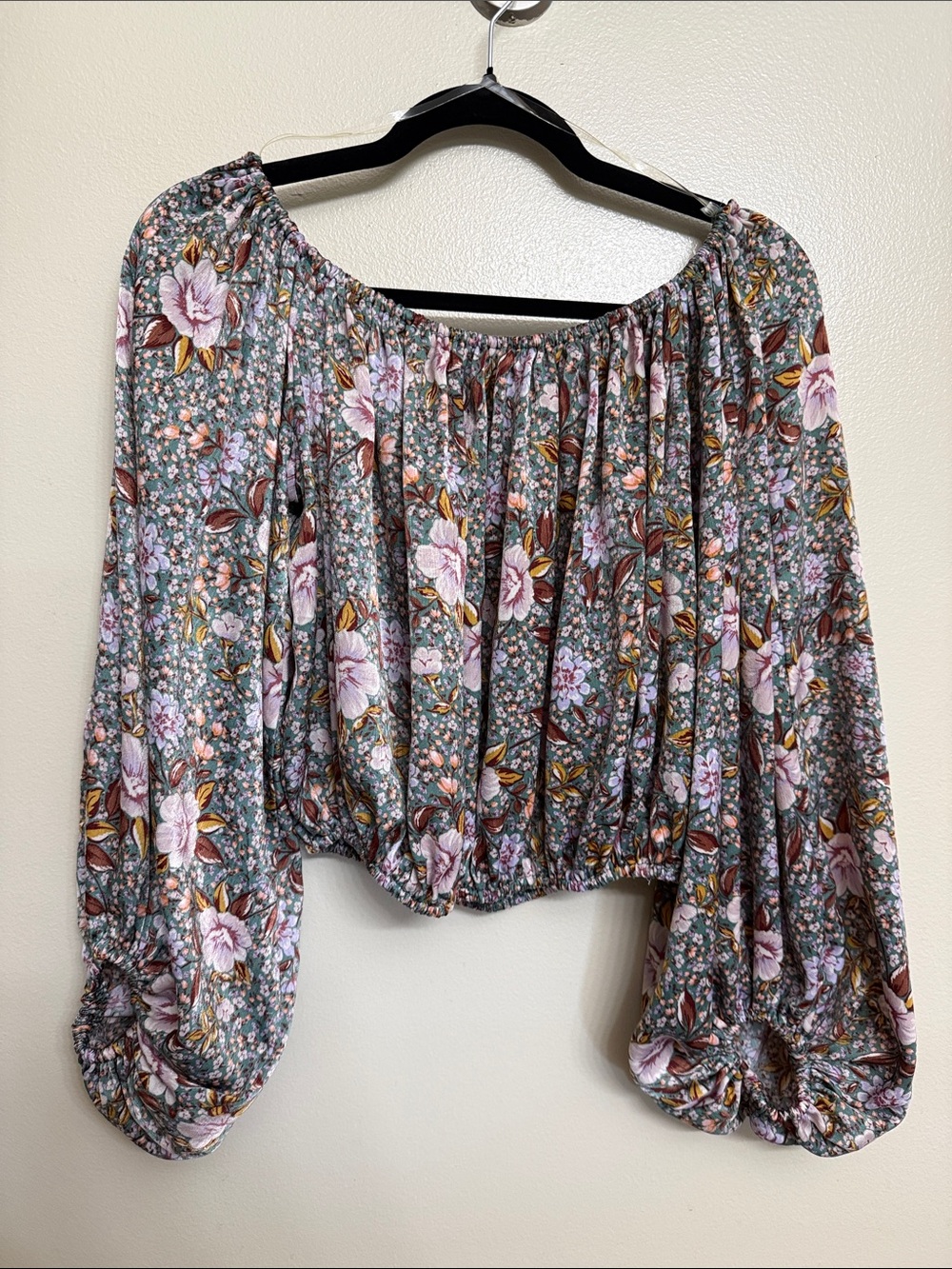 Willow & Root Puffy Sleeve Crop Top
